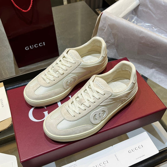 GG G75 Sneaker Cream Suede Mesh 818352