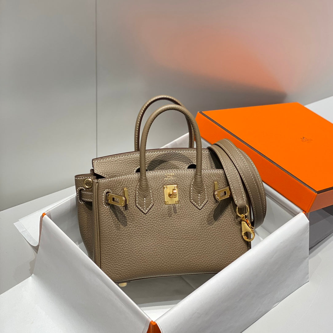 HM Birkin 20cm Etoupe Togo Leather Gold Hardware