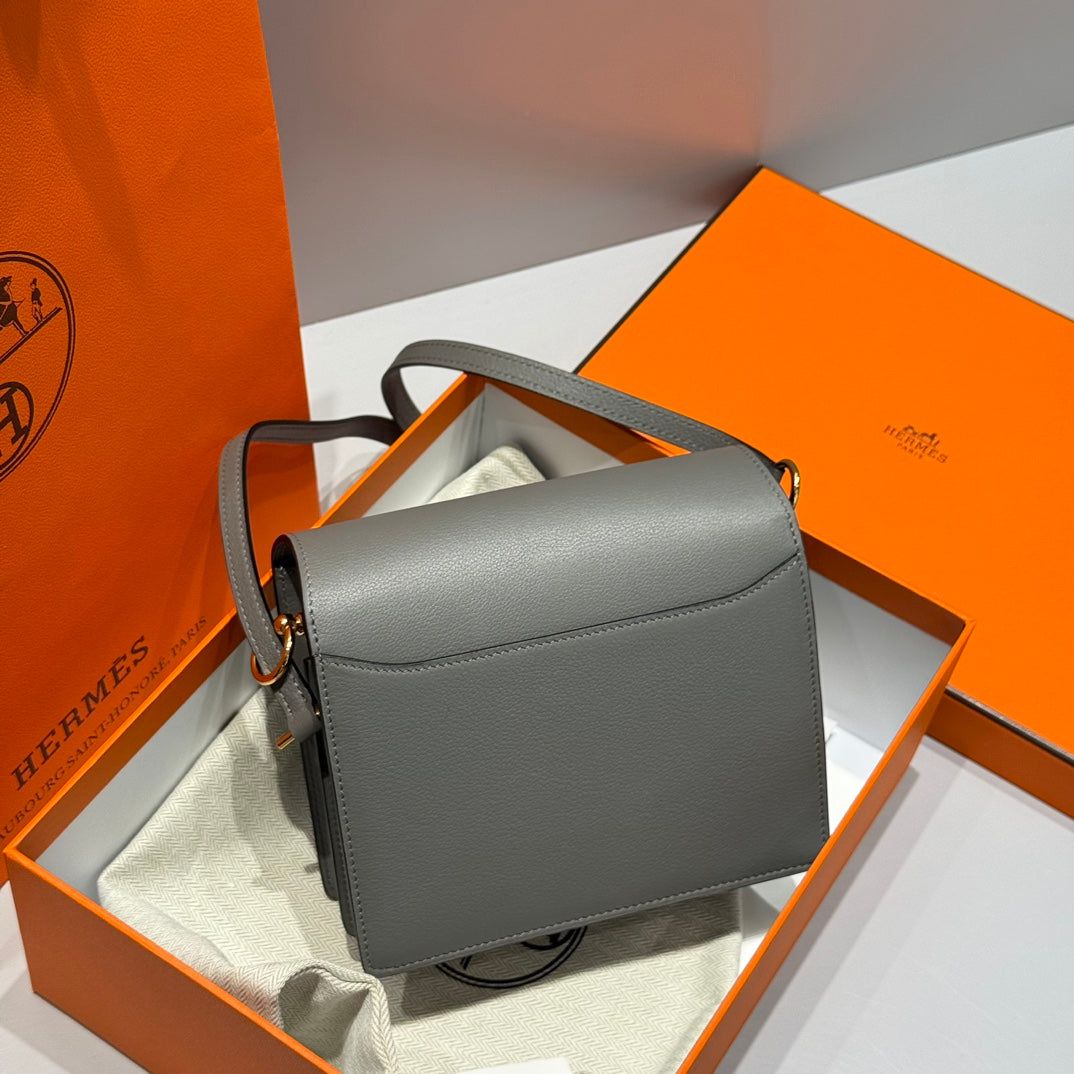 HM SAC ROULIS 18 GRAY EVERCOLOR CALFSKIN 237578
