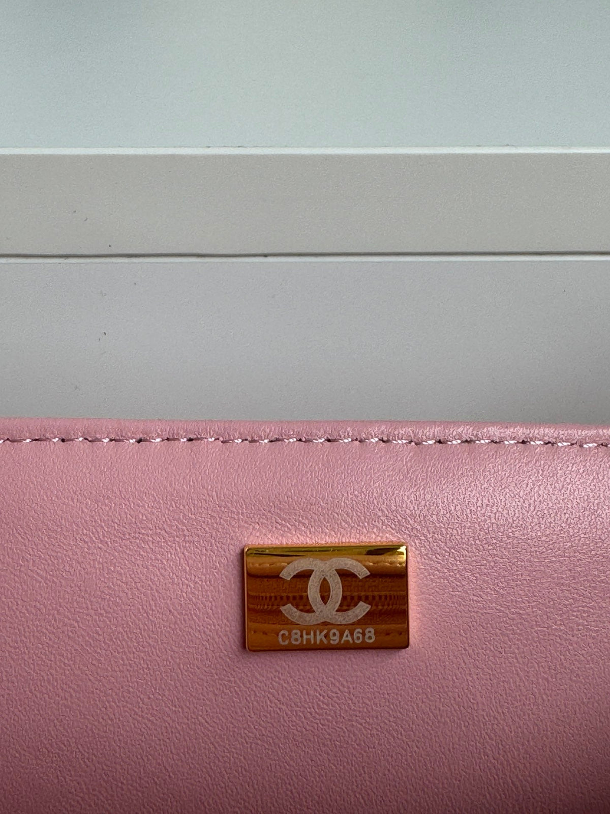 24c mini flap bag 20cm with top handle pink calfskin silver hardware