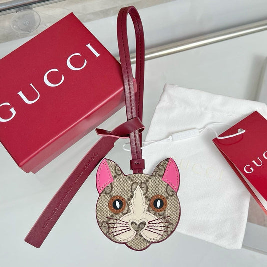 Gucci Etoupe Red Cat Bag Charm