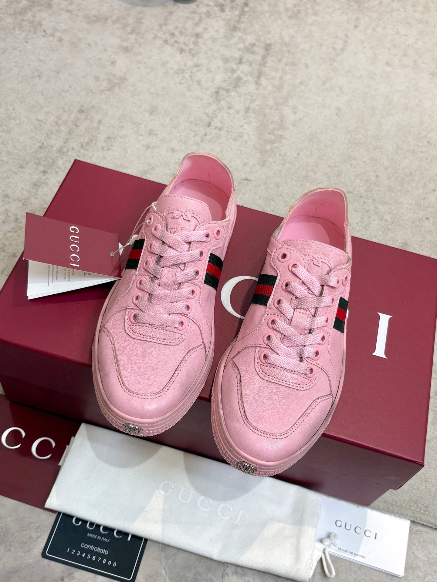 GG Stretch Low-Top Trainers Pink Canvas 824430