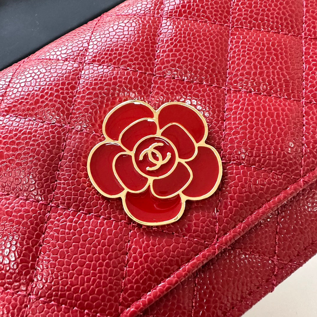 CC WOC Classic Fortune Bag 19cm Red Caviar Leather