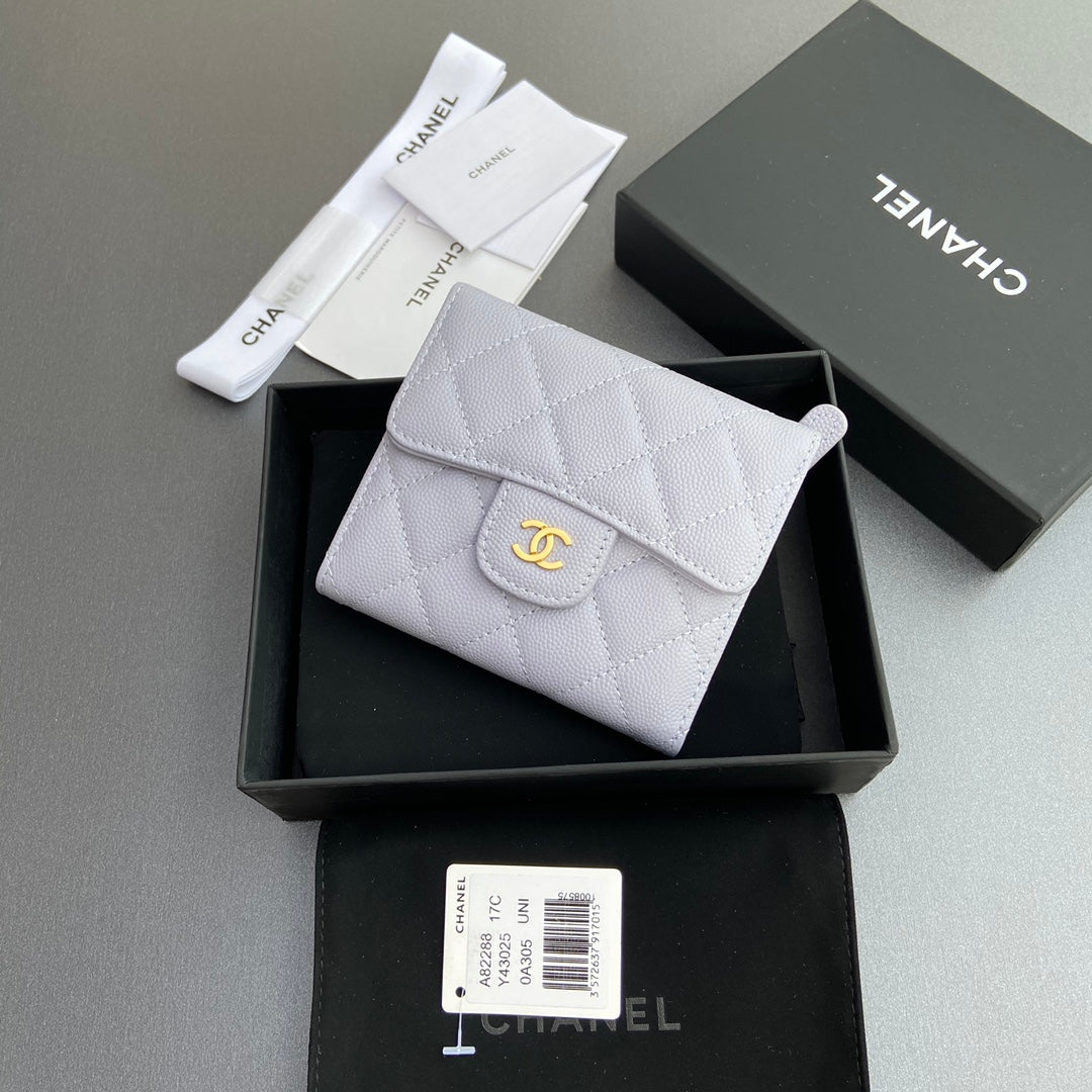 CC 82288 Classic Flap Wallet White Caviar GHW 229894