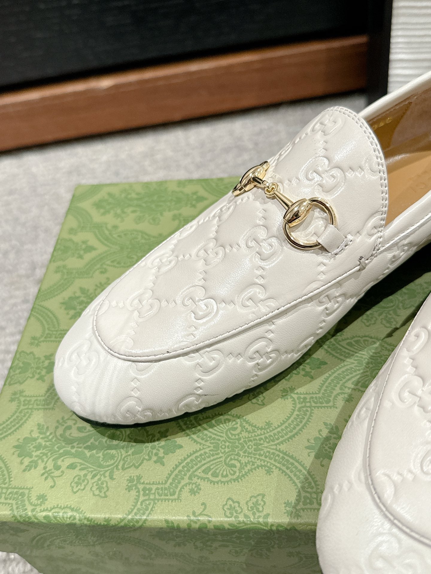 Horsebit Jordaan Loafer White GG Leather