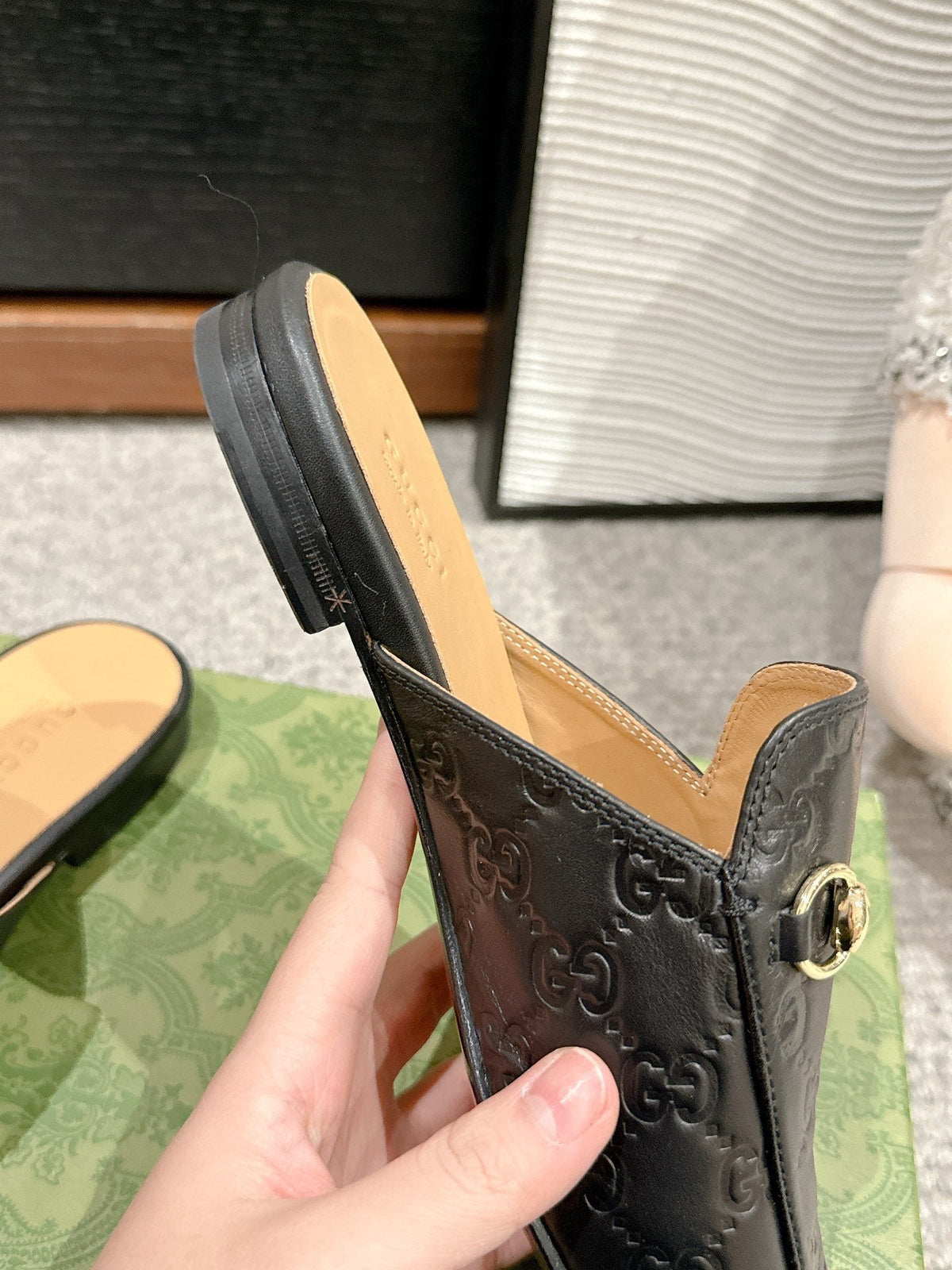 Horsebit Mule Black GG Leather