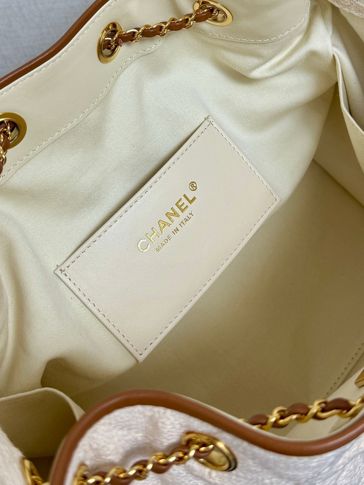 CC 2026ss Small Handbag 25 Ivory Brown Canvas Calfskin