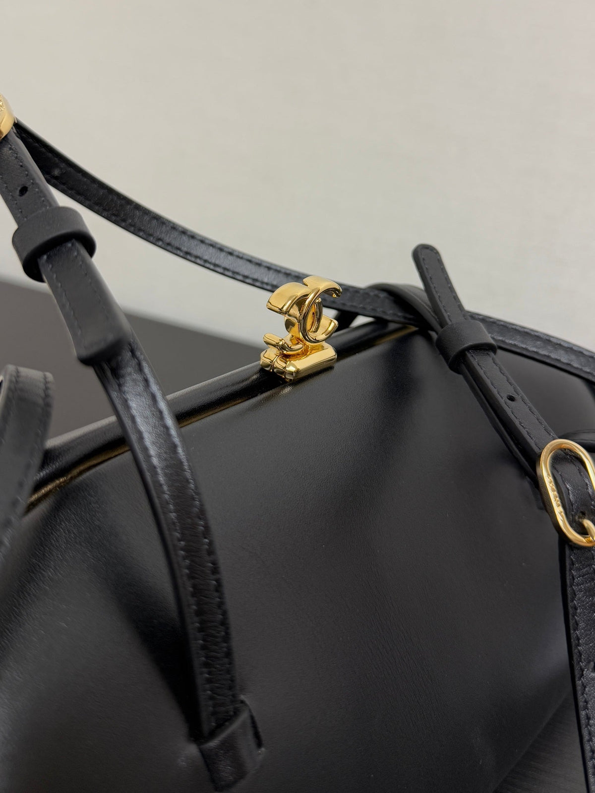 CC 26A Long Shoulder Handbag Black Lambskin