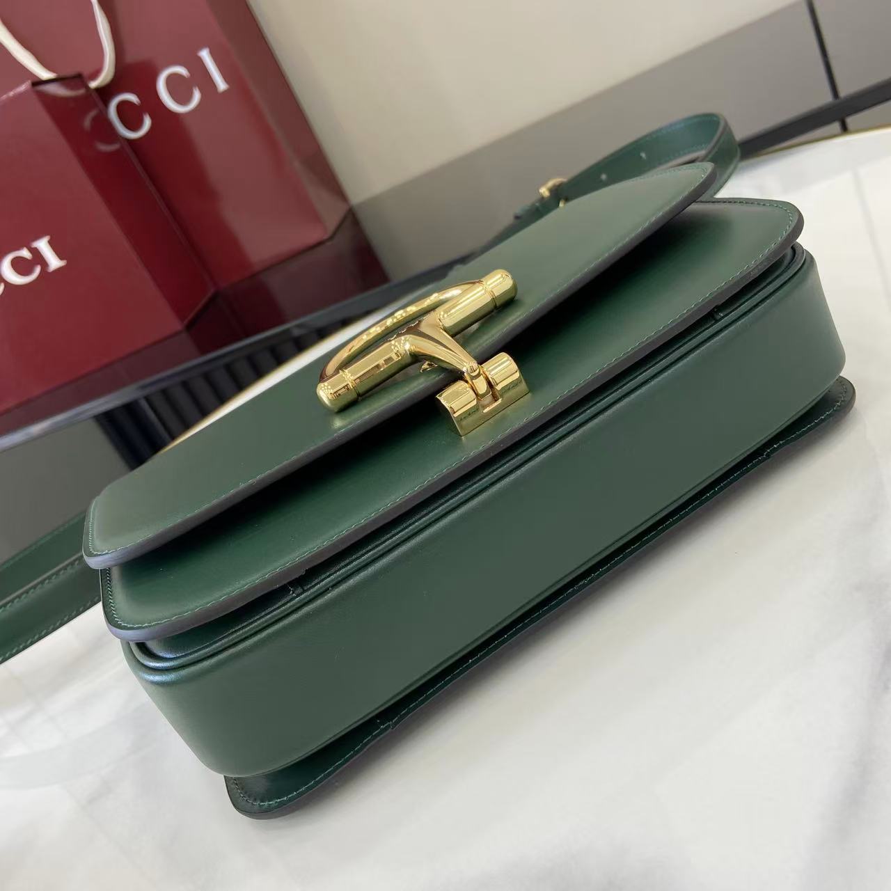 Gucci 25 Siena Bag 22.5cm  Green Gold Leather 292365
