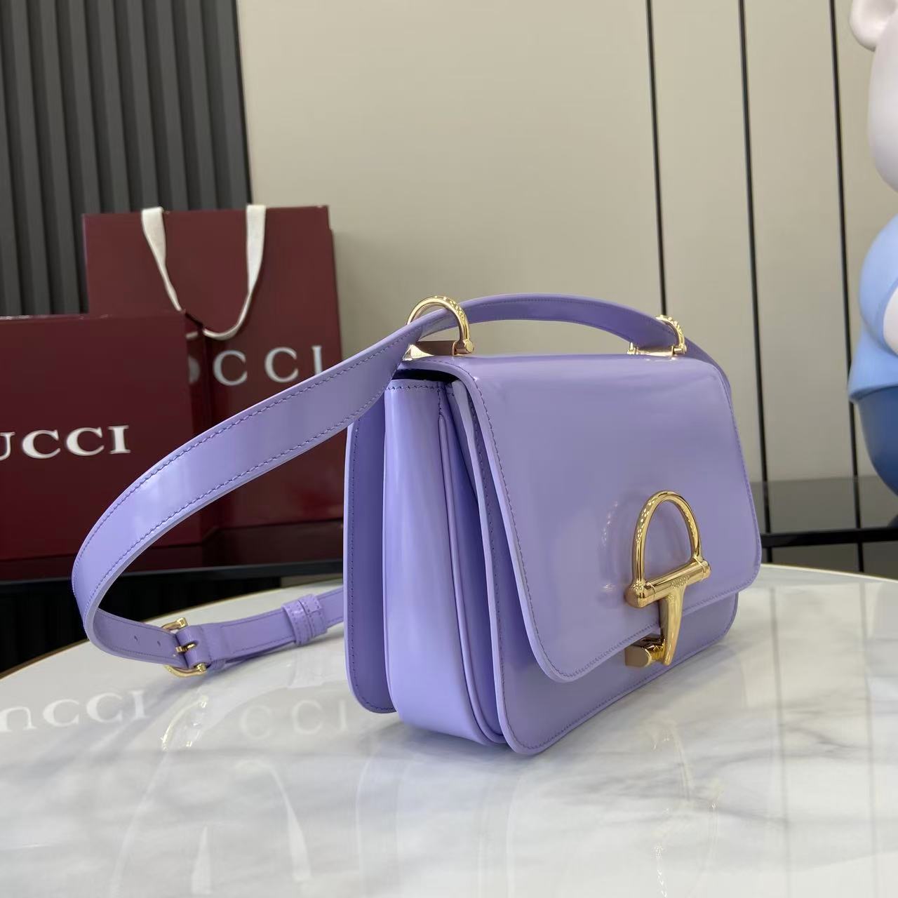Gucci 25 Siena Bag 22.5cm  Light Purple Gold Leather 292571