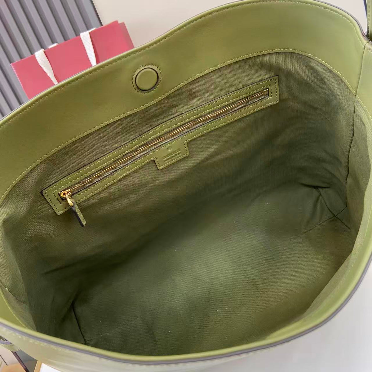 Gucci 25 Beatrix Handbag Green Smooth Cowhide 292565