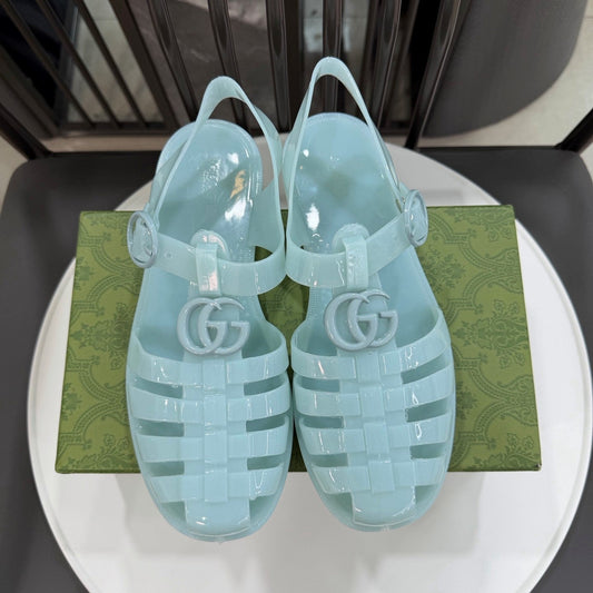GG Sandals with Double G Light Blue TPU 818210