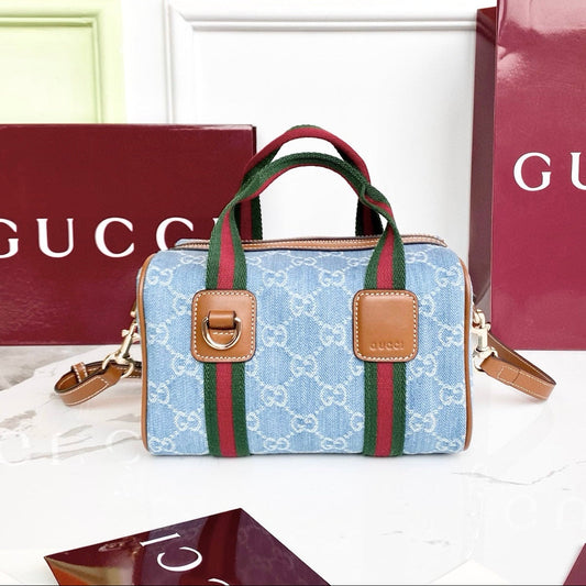 GG 25GG Handbag 20cm Blue Denim Leather 286709