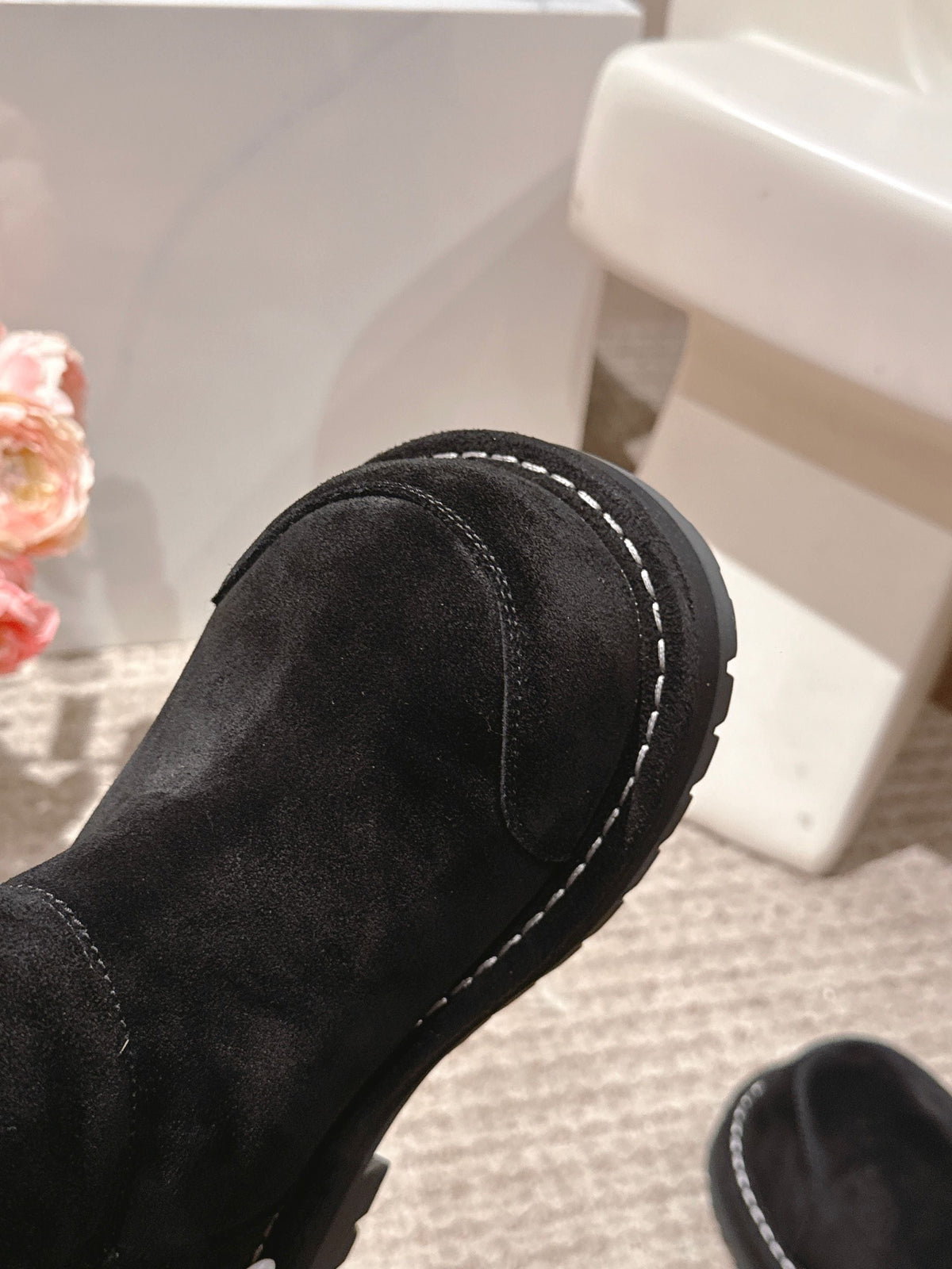Balenciaga 25s snow boots black suede wool 467188