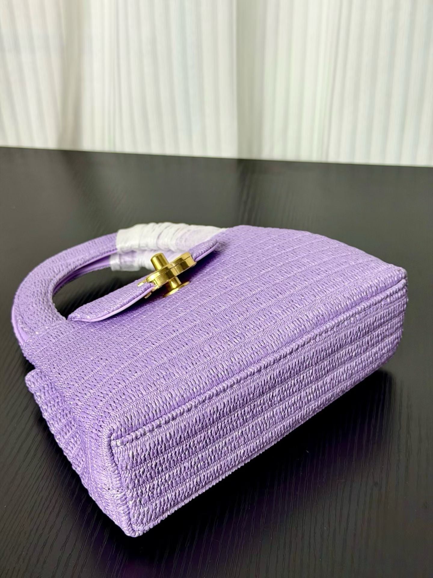 Chanel Kelly 2026 Bag 19cm Purple Raffia Leather