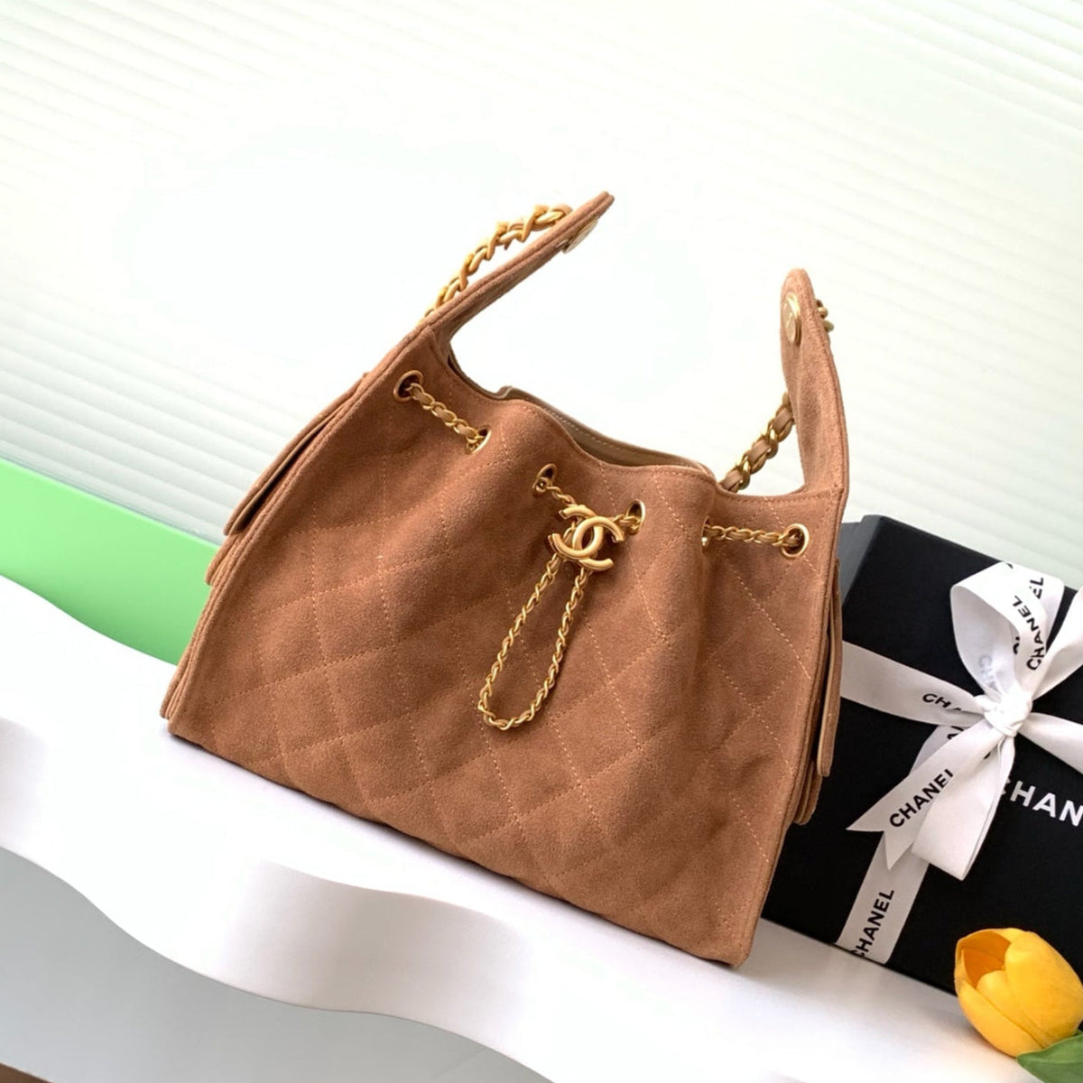 CC 25C Hobo Bag 30cm Brown Suede