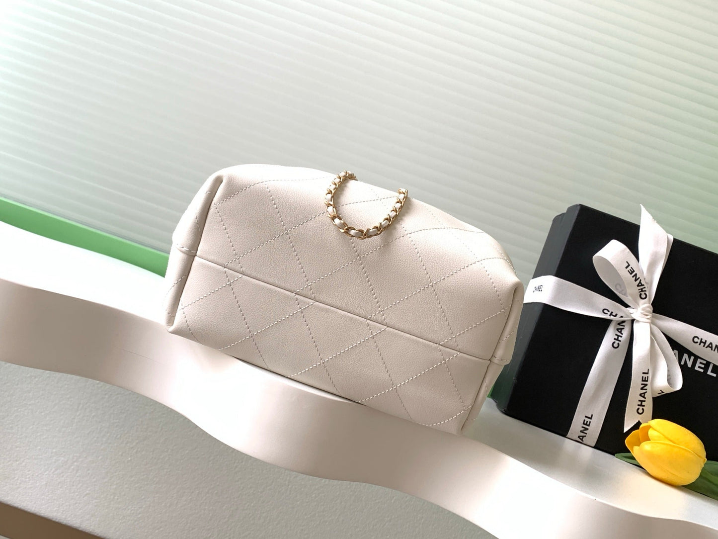 CC 2025 Hobo Bag 32cm White Calfskin