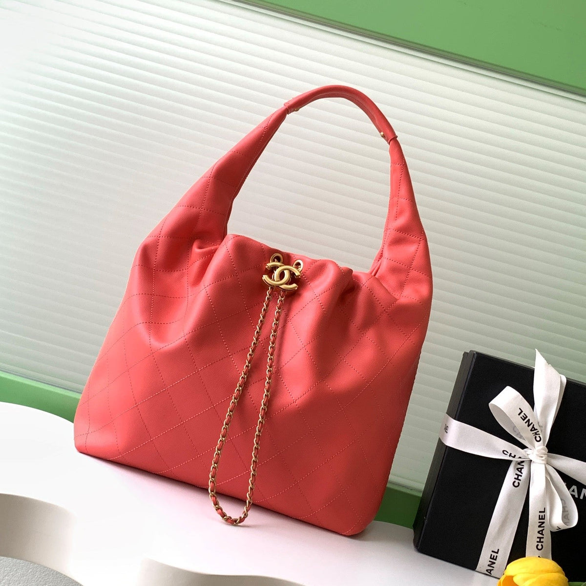 CC 2025 Hobo Bag 45cm Red Calfskin