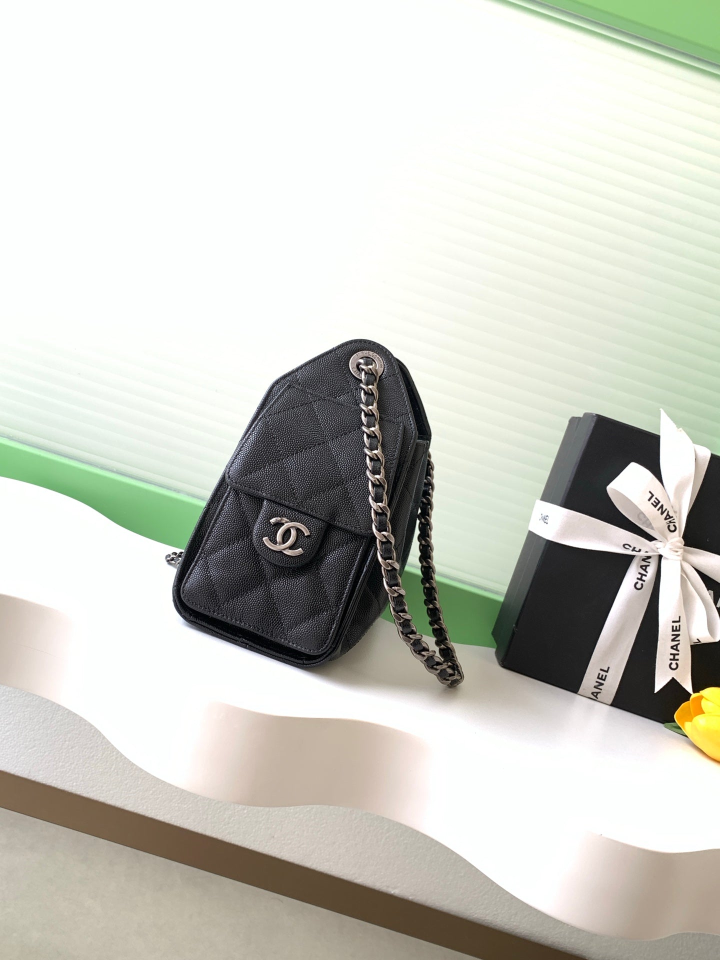 Chanel 25S Hobo Bag 22 in Black Caviar Leather