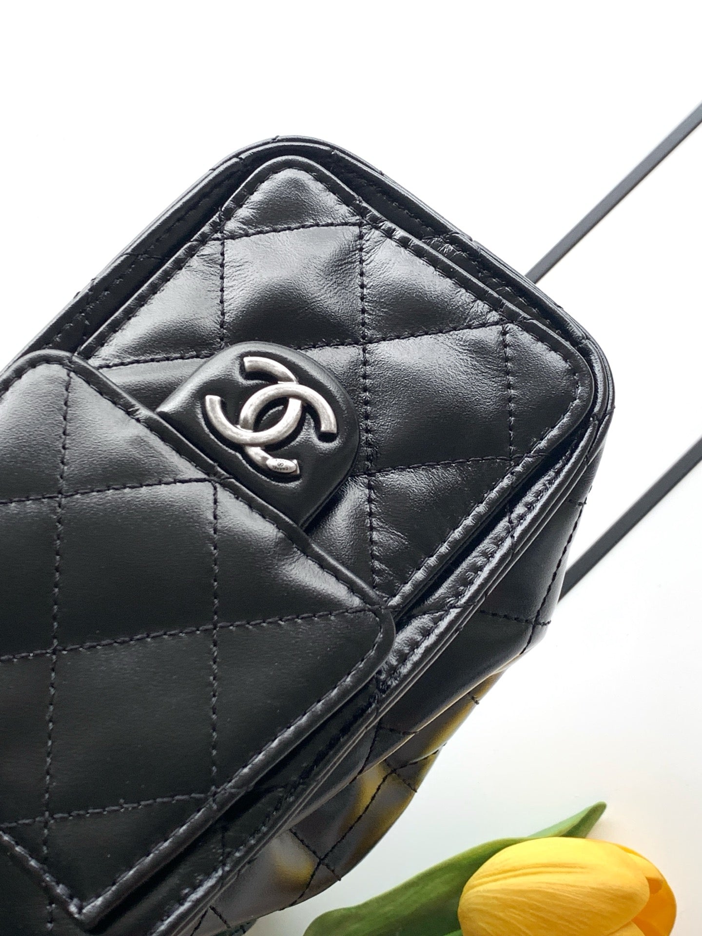 CC 25s Mini Hobo Bag Black Lambskin SHW 286368