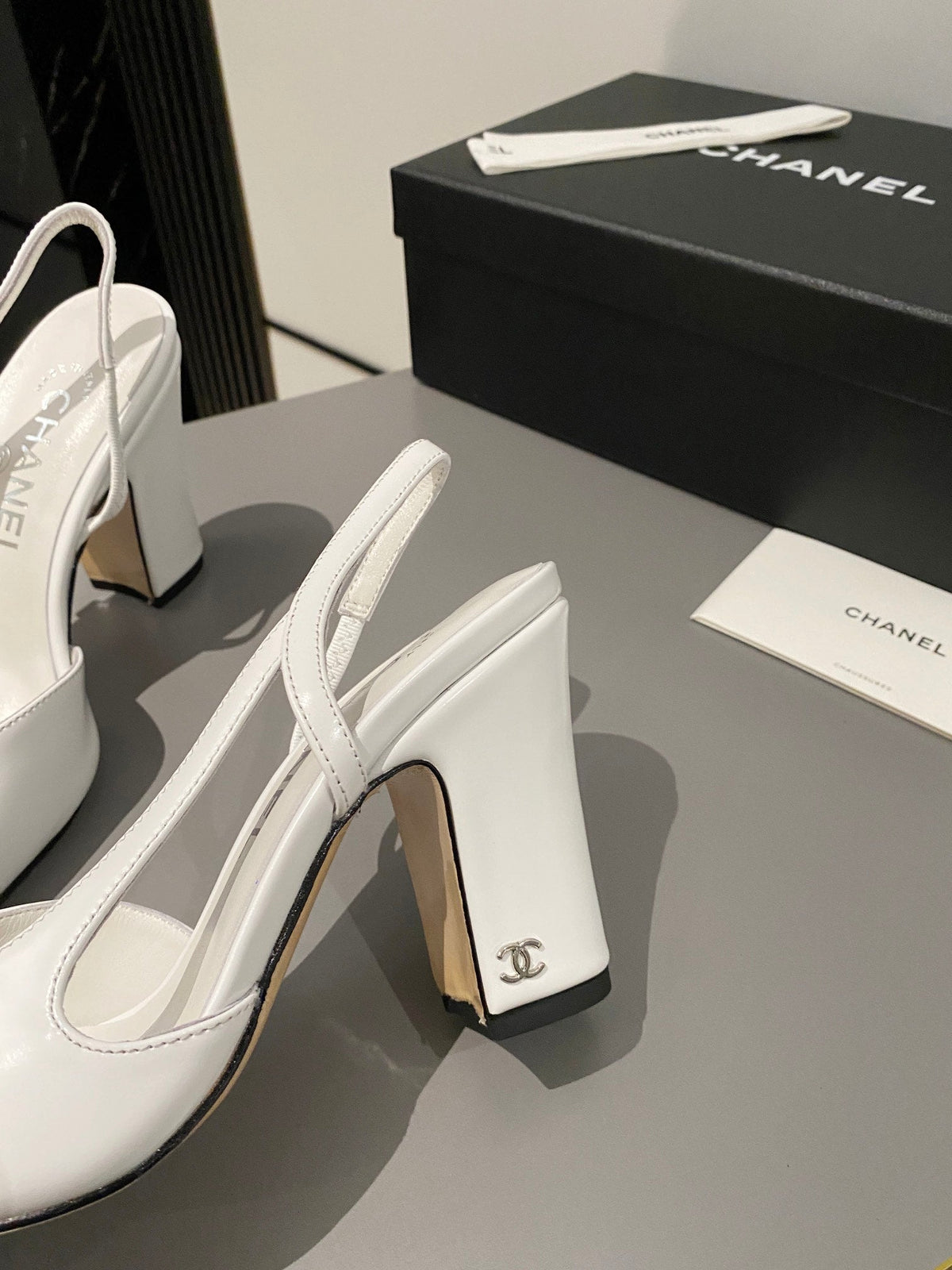CC Slingback 95mm White Lambskin