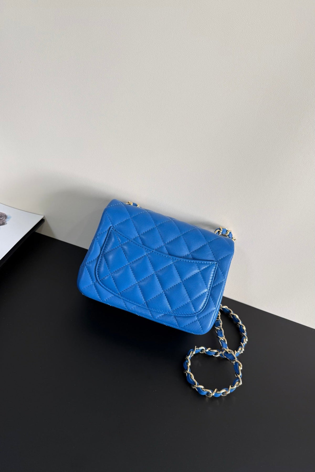 CC Flap Bag 17cm Cobalt Blue Sheepskin GHW 284816