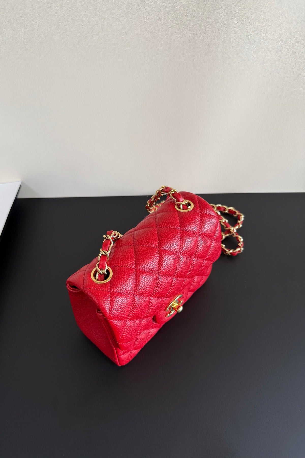 CC Flap Bag 17cm Red Caviar GHW 284747
