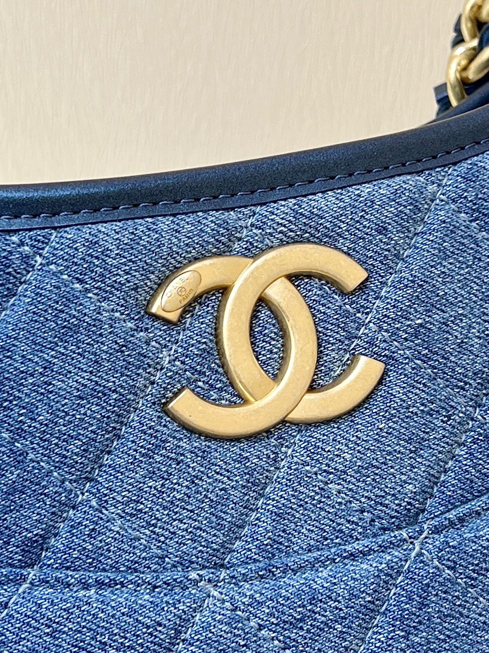 CC 24S AS4532 Shoulder Bag 22cm Blue Denim Light GHW