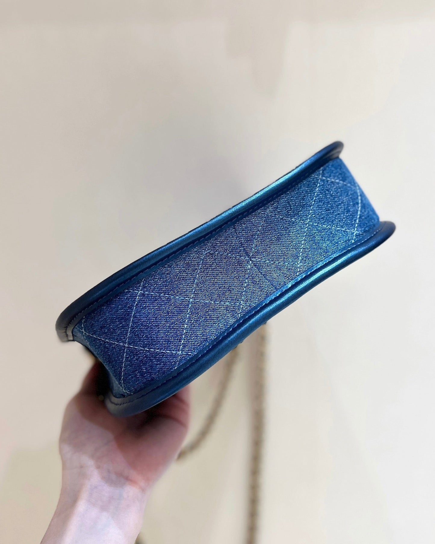 CC 24S AS4532 Shoulder Bag 22cm Blue Denim Light GHW