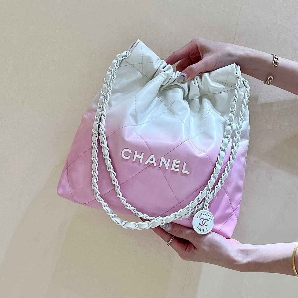 CC 24S Mini Gradient 22 Hobo 39cm Pink White Calfskin