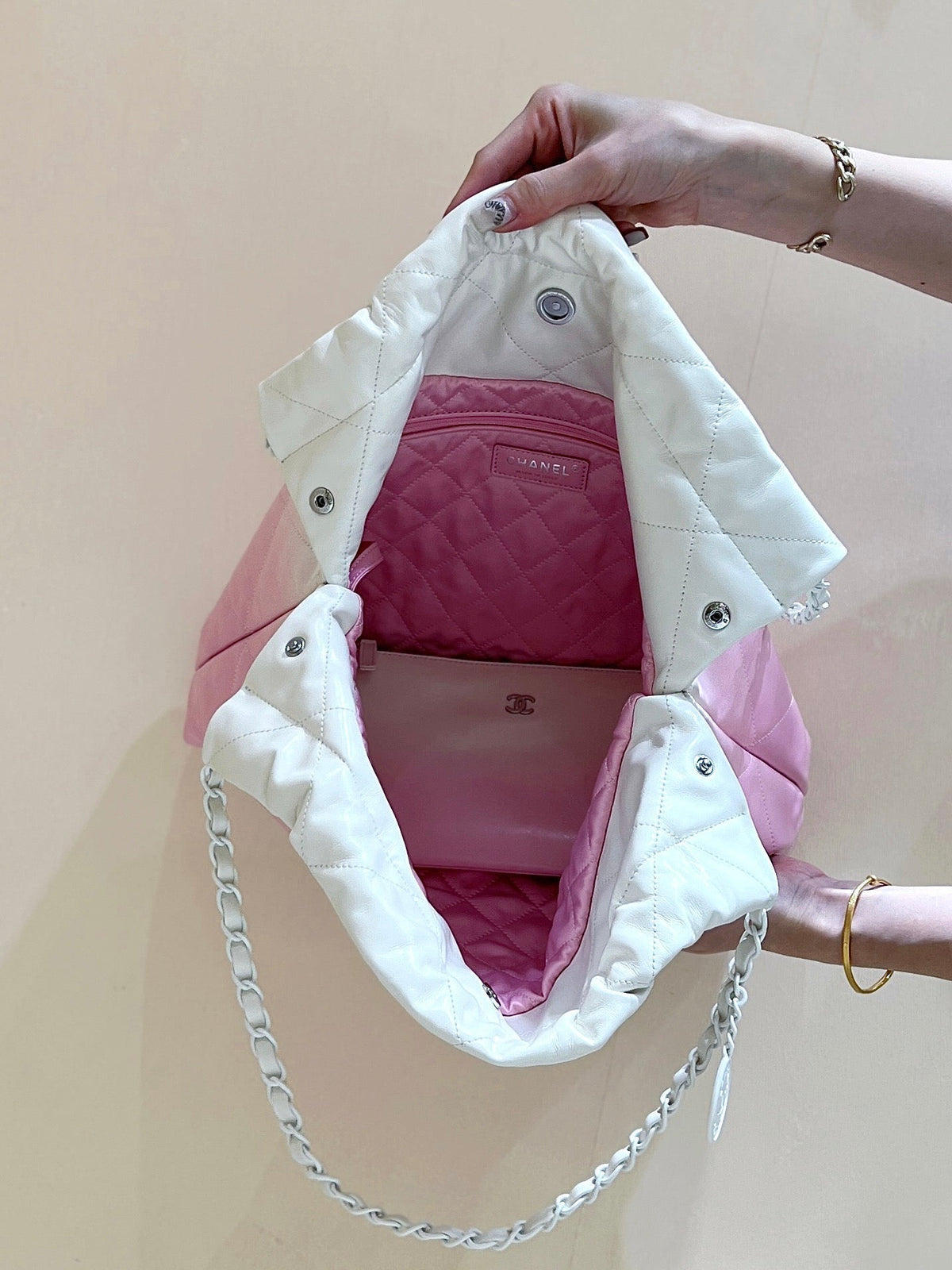 CC 24S Mini Gradient 22 Hobo 35cm Pink White Calfskin