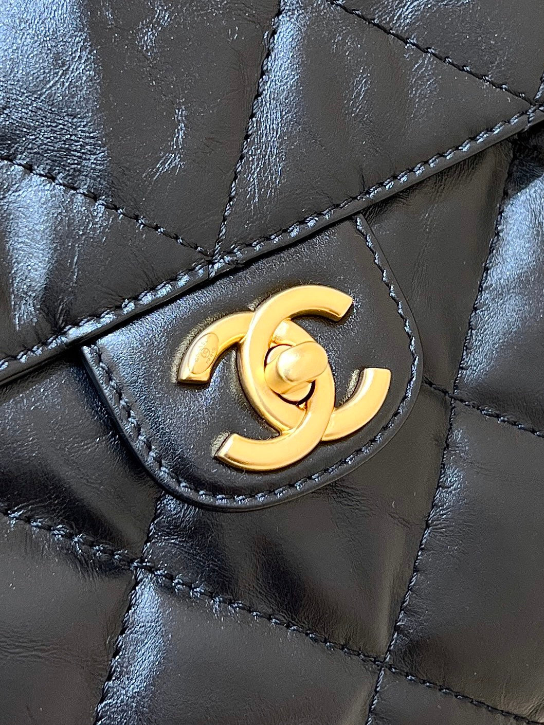 CC 24A Bowling Bag 44cm  Black Wrinkled Calfskin GHW