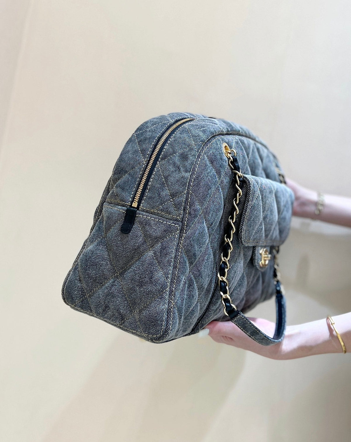 CC 24A Bowling Bag 44cm Grey Denim  GHW