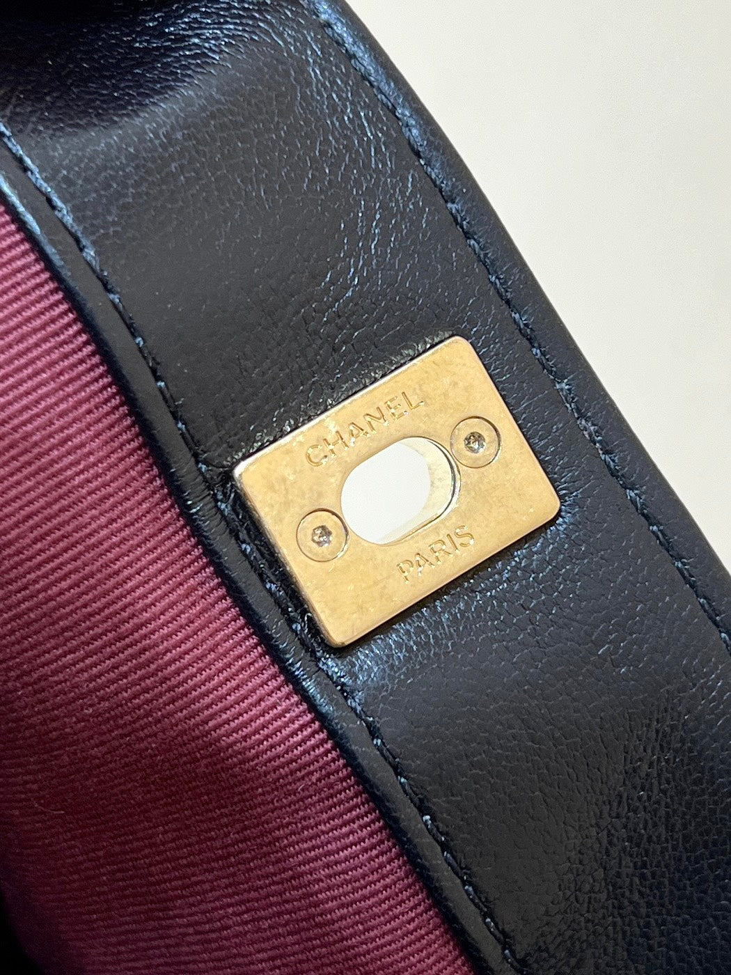 CC  24K Gold Coin Camera Bag 24cm Black Lambskin Light GHW