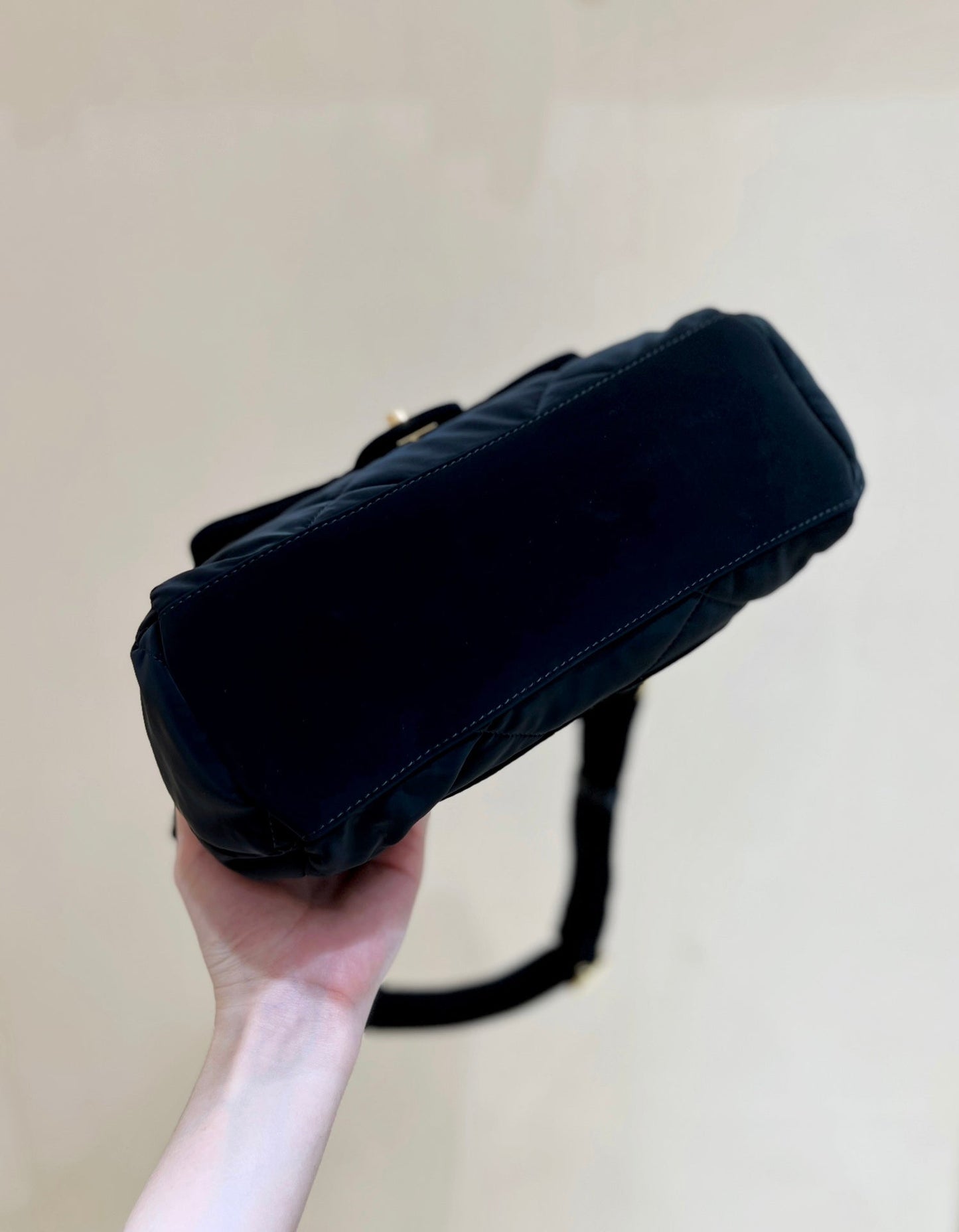 CC 24N Coconeige Ski Bag 32cm Black Nylon Fabric Light  GHW