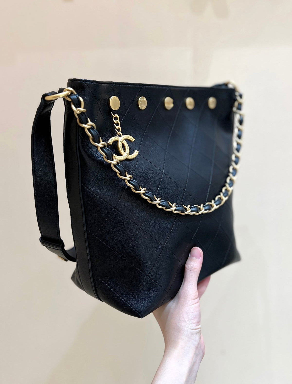 CC AS5406 25P Hobo Bag Black Calfskin 289647
