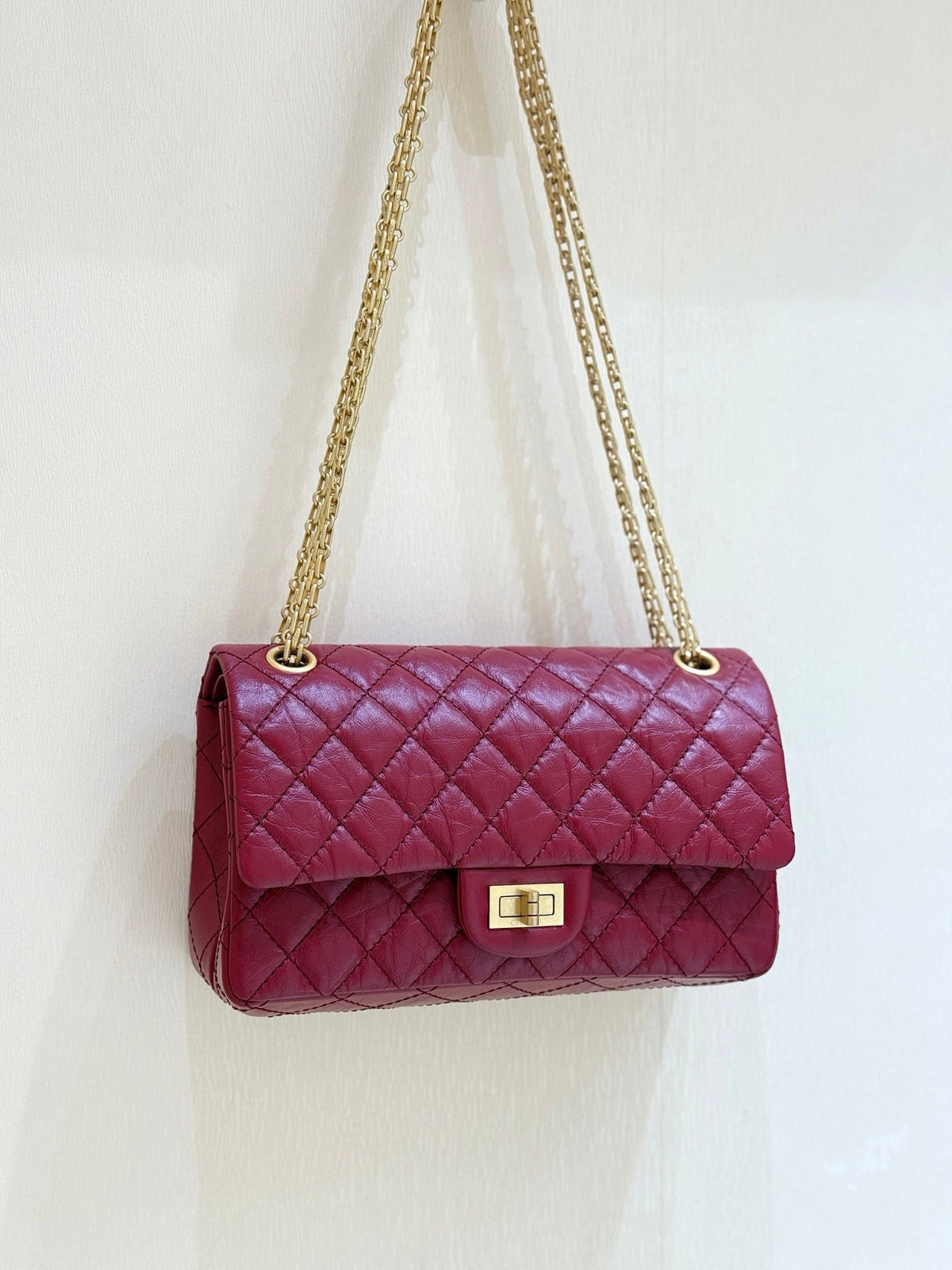 CC 2.55 Reissue 226 Double Flap Bag 24cm Red Leather 289918