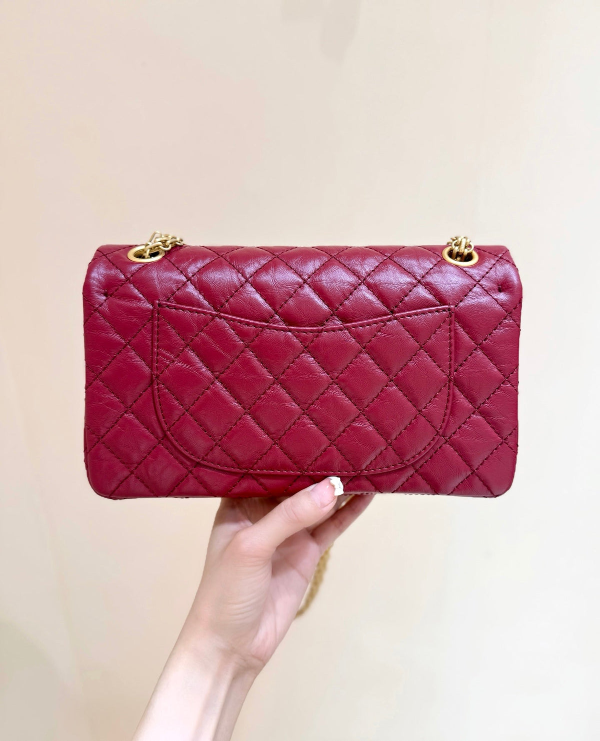 CC 2.55 Reissue 226 Double Flap Bag 24cm Red Leather 289918