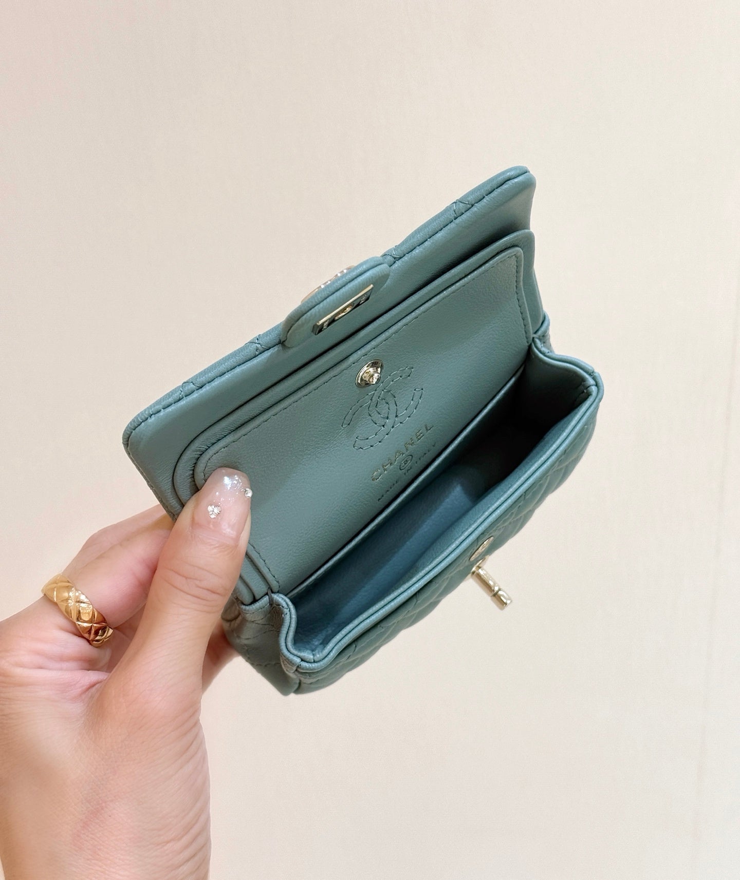 CC 25A Super Mini Bag 12.5cm Dusty Turquoise Lambskin