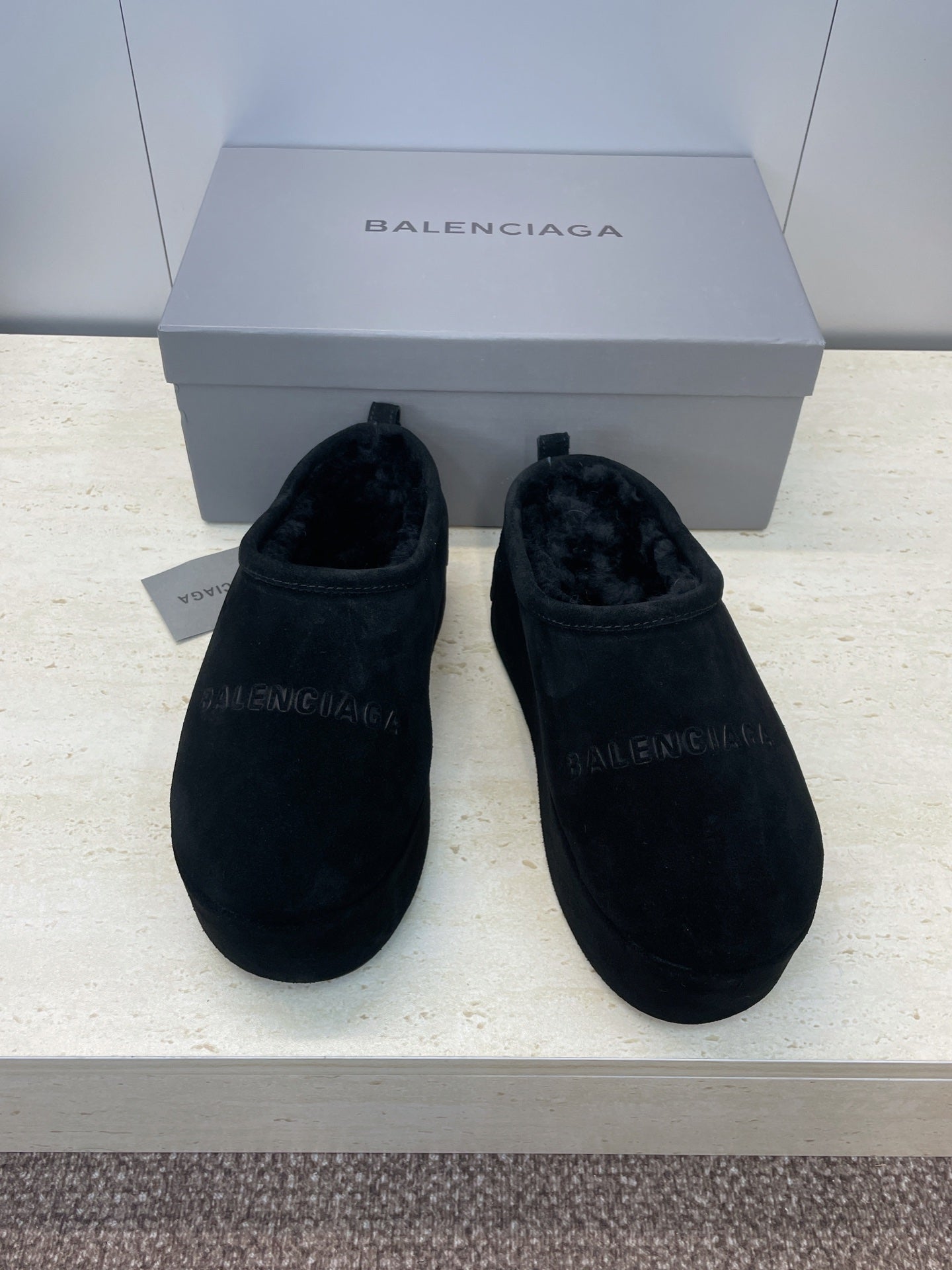 Balenciaga Alaska Slide Full Black Suede 551899