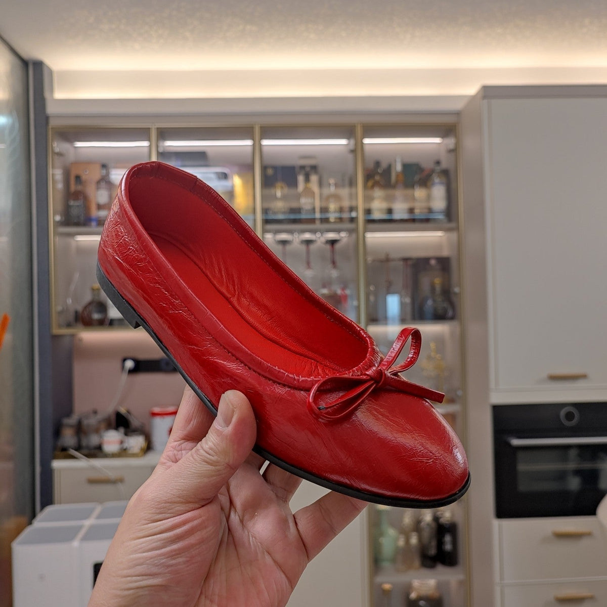 Balen 25 bow ballet flat red sheepskin 184482