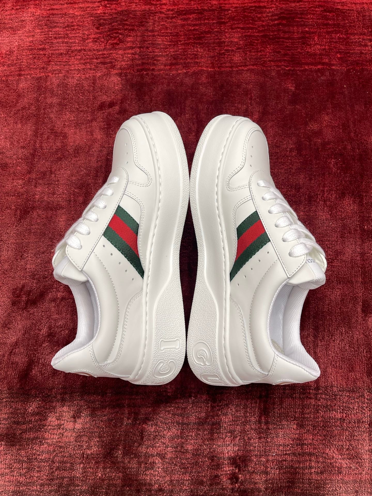 GG Chunky Trainers White Leather 543411