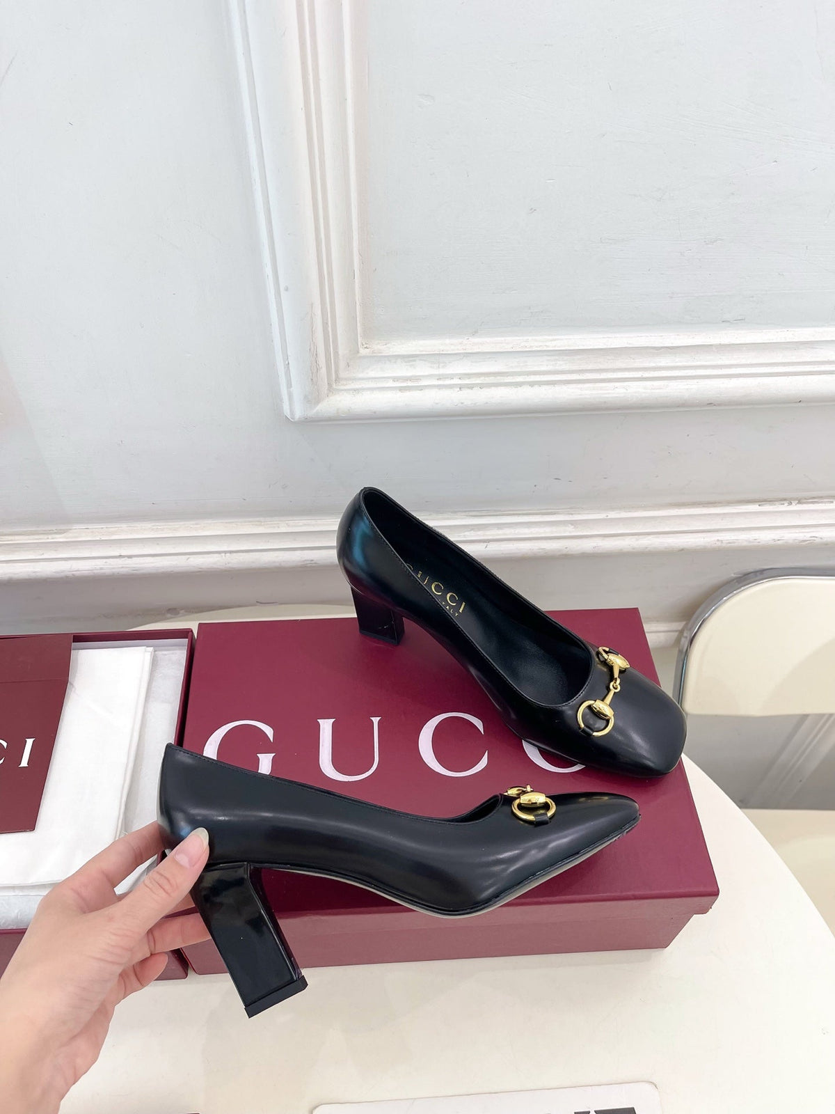 GG 26s Signora Pump 7.5cm Black Leather 640305