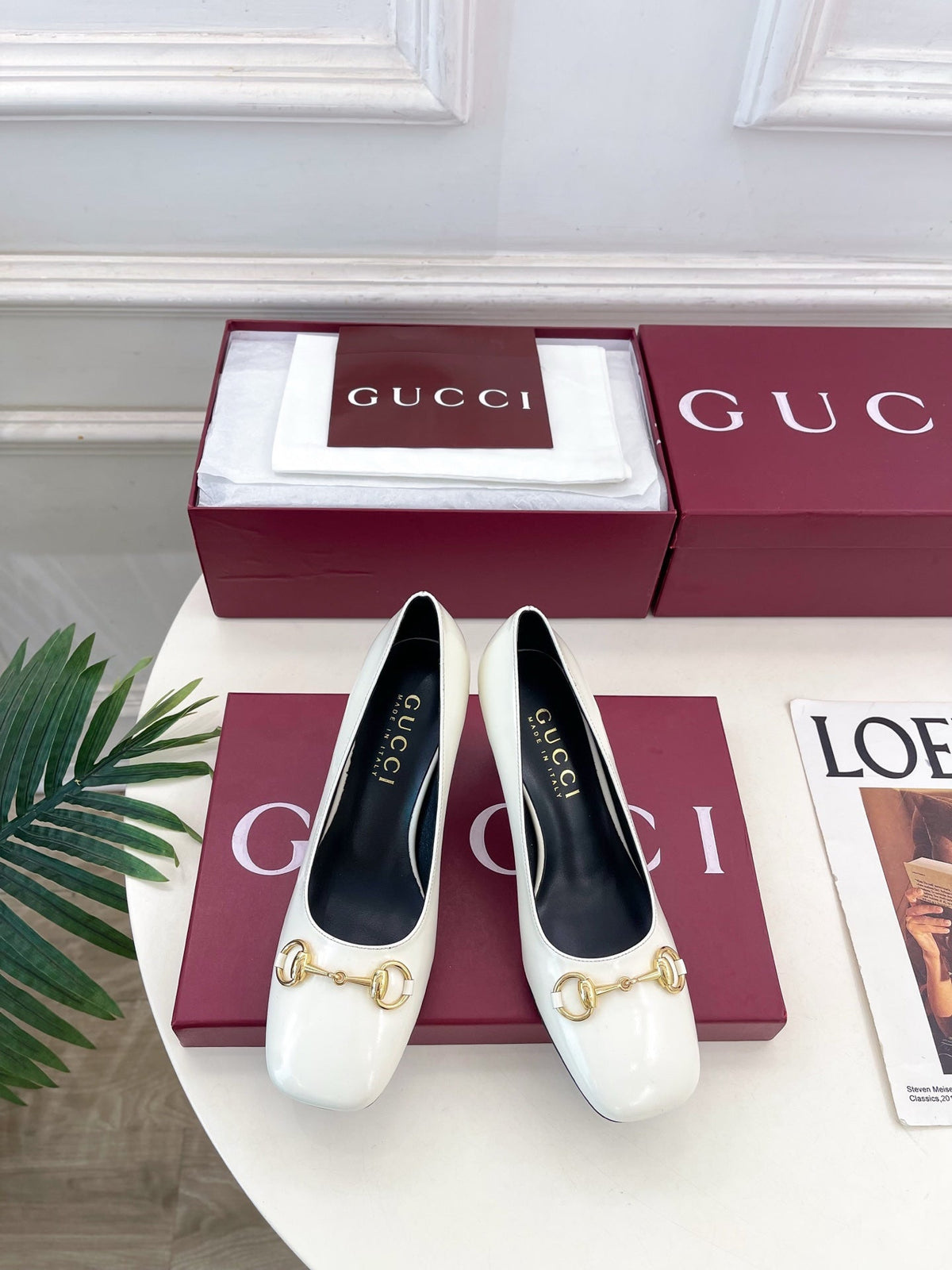 GG 26s Signora Pump 7.5cm White Leather 640306