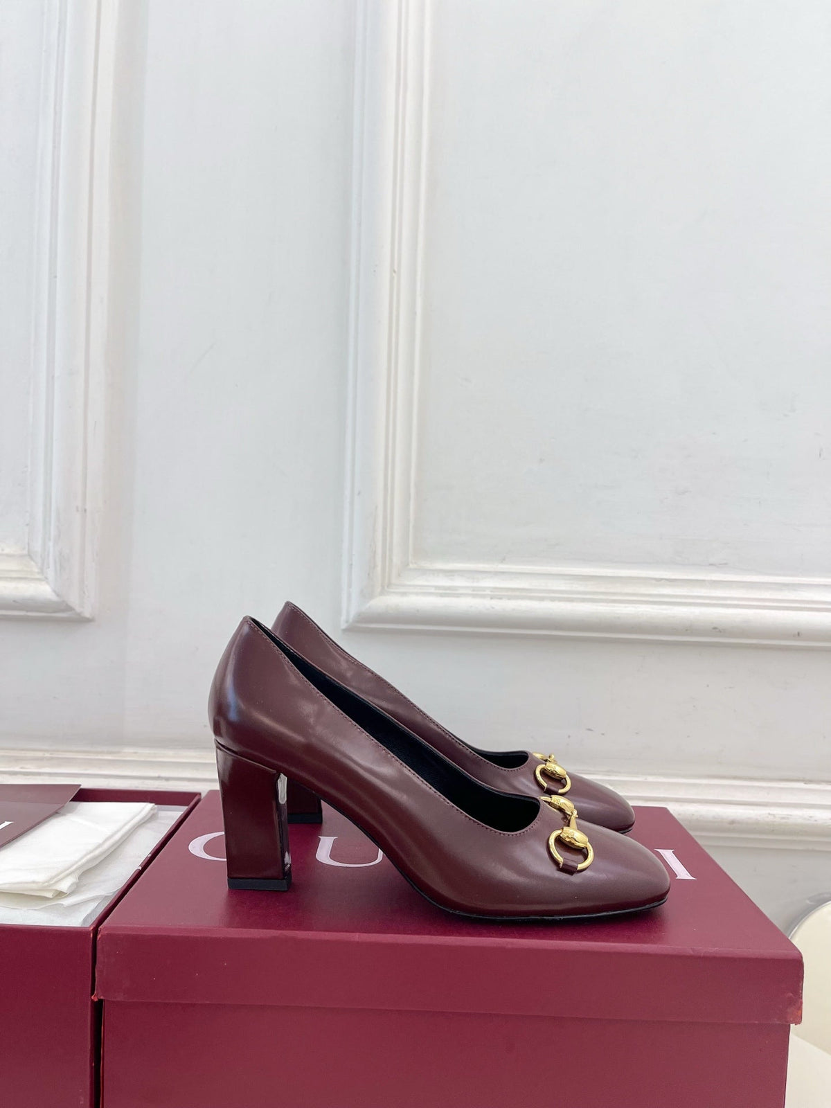 GG 26s Signora Pump 7.5cm Burgundy Leather 640307