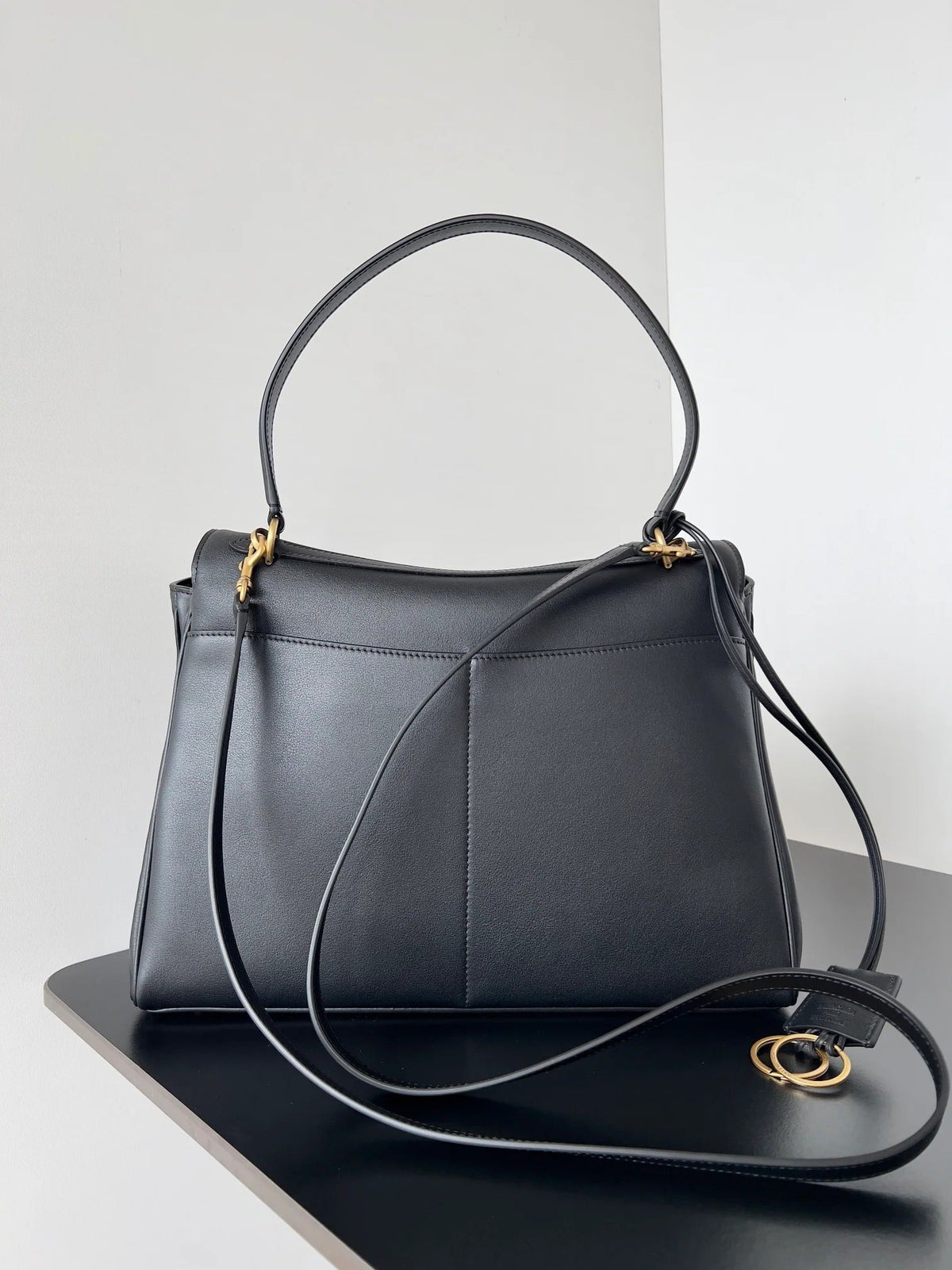 Balenciaga Large Rodeo Bag 40 Black Calfskin Gold Hardware