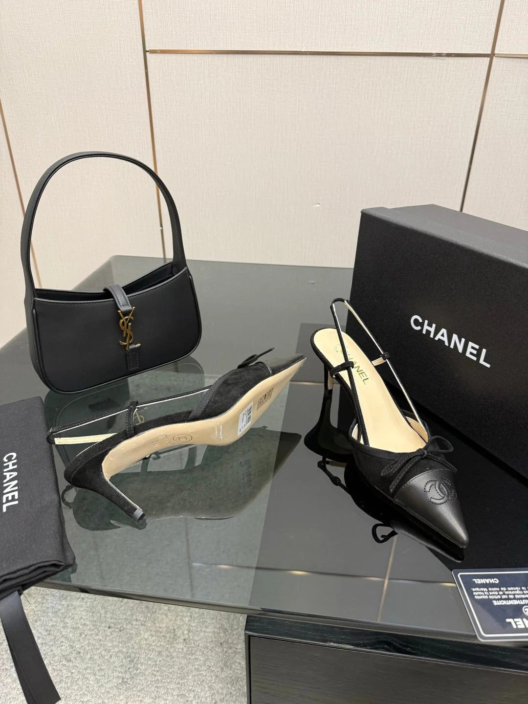 CC 26s Slingback 65 Black Suede Cowhide 651326