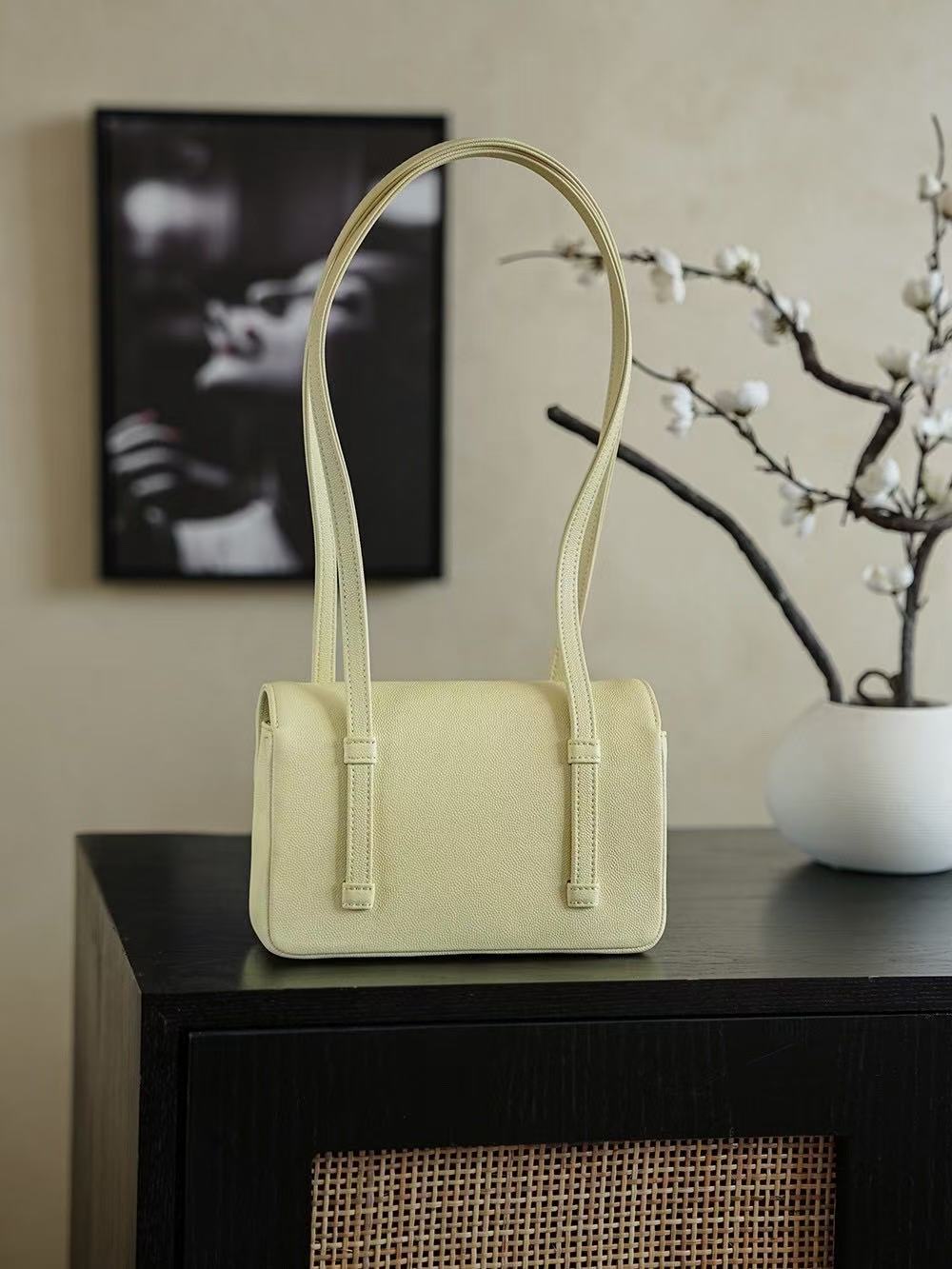 Chanel 2026 Bag 22cm Yellow Grained Shiny Calfskin