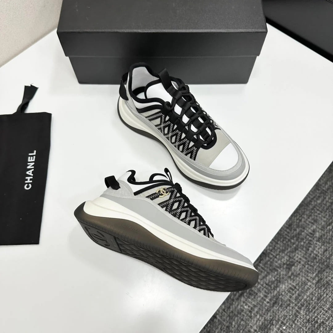 CC 26s Casual Sneakers Black White Gray Fabric Cowhide 626373