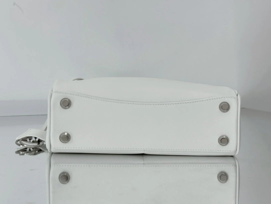 Balenciaga Small Bag 29 White Calfskin Sliver Hardware